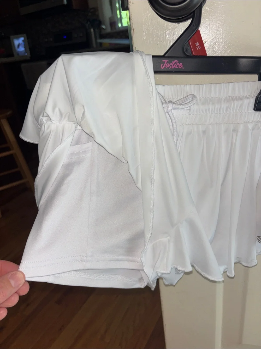 Justice white shorts
